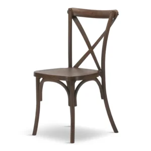 Farmhouse Brown Cross Back Chair